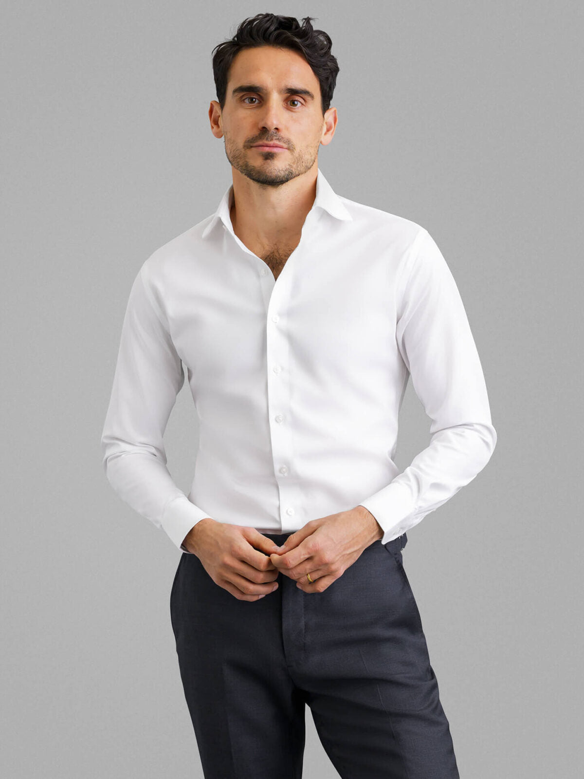 Dressman Twill Shirt in White