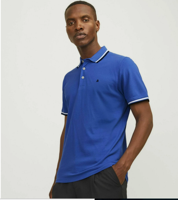 JACK & JONES JJEPAULOS POLO SHORT SLEEVE IN BLUE