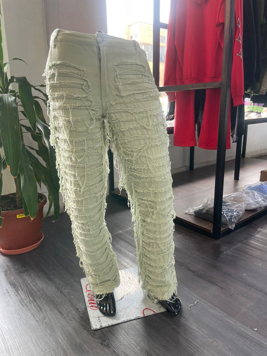 Boohooman Relaxed Heavily Distressed Trouser Jean