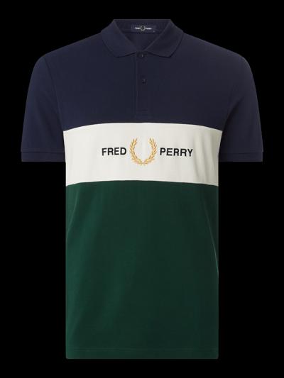 FRED PERRY MEN'S  EMBROIDERED PANEL POLO | BLUE