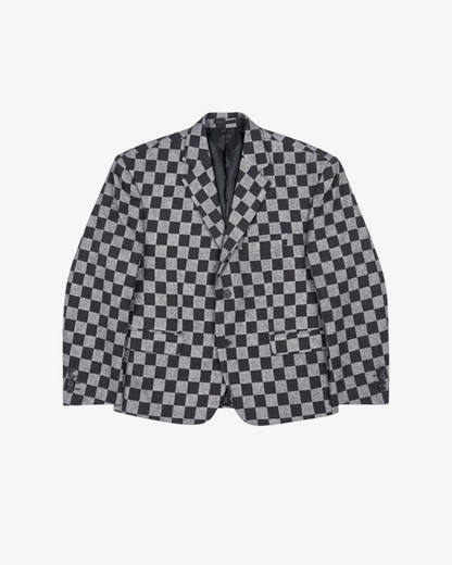 Boohooman Oversized Boxy Checkerboard Blazer