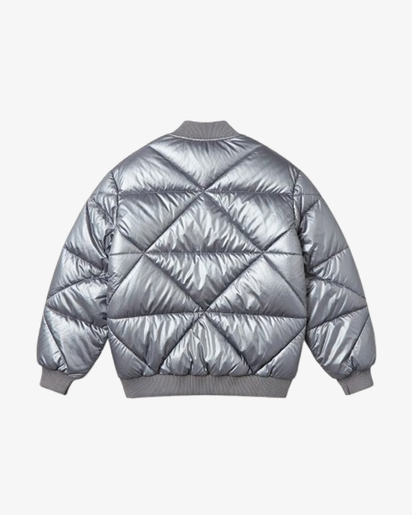 Boohooman Plus Metallic Puffer Bomber Jacket