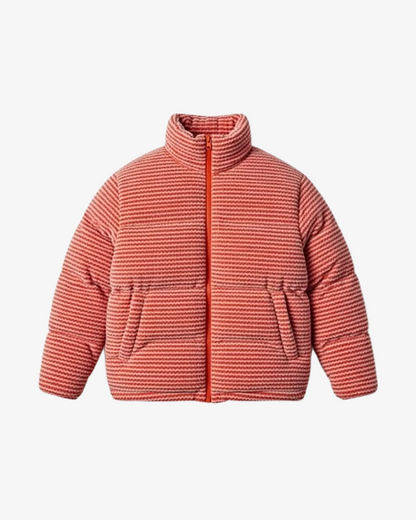 Boohooman Velvet 2 Tone Check Funnel Neck Puffer Jacket