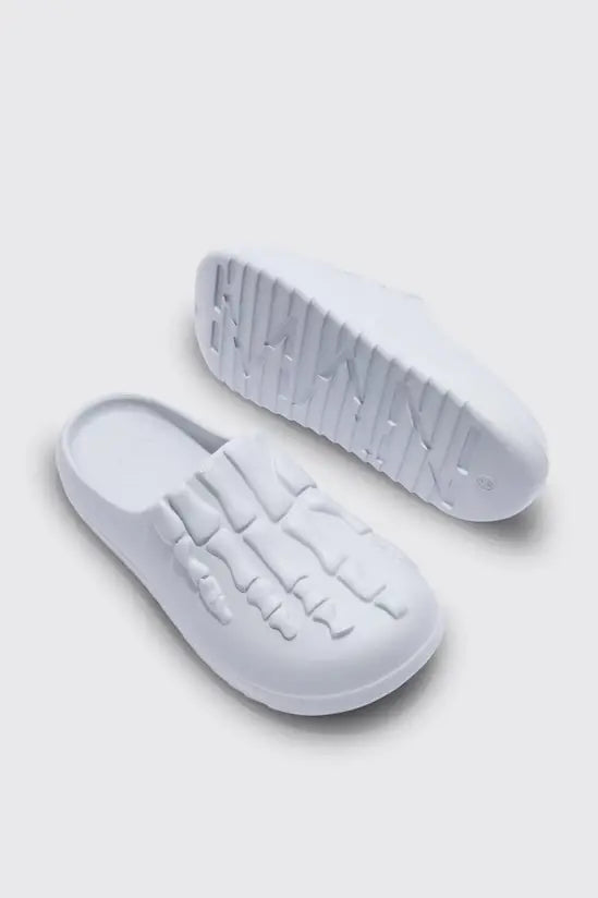 Boohooman Perforated Skeleton Moulded Mule