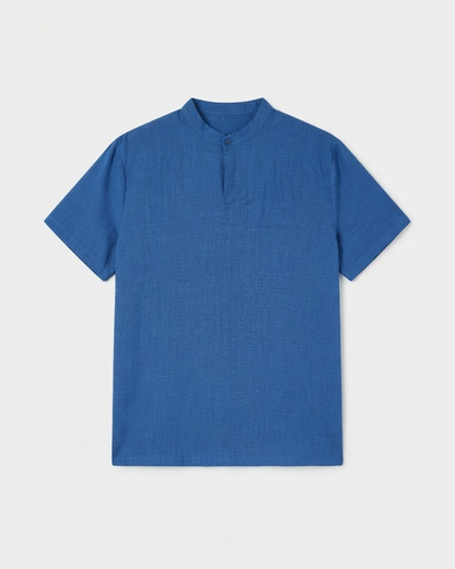 Christopher's Linen Mandarin Collar Shirt