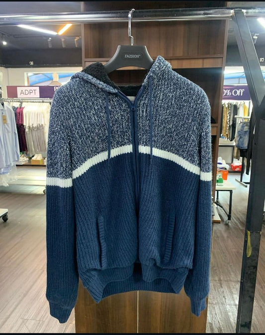 BLEND MENS INNER WOOL KNIT CARDIGAN IN NAVY