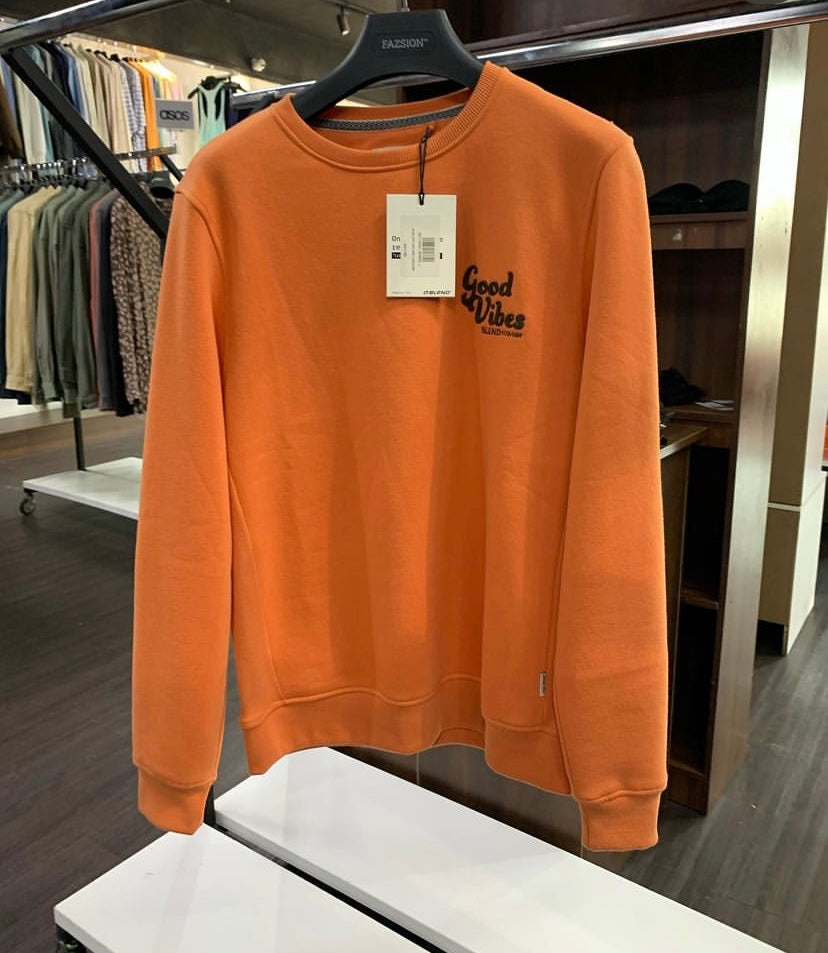 BLEND GOOD VIBES MEN'S SWEATSHIRT IN ORANGE