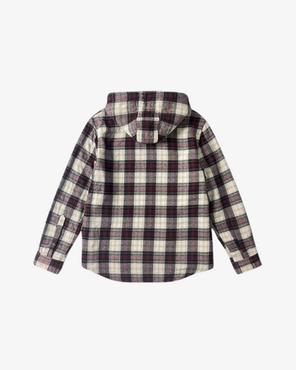 Boohooman Oversized Padded Hooded Check Overshirt
