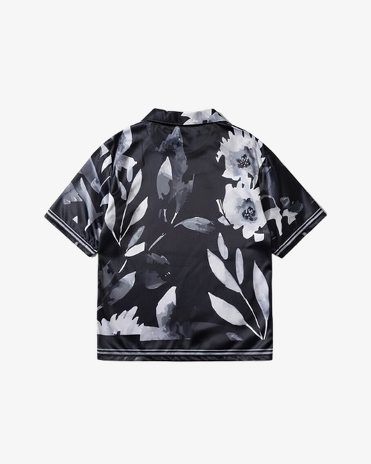 Boohooman Boxy Printed Satin Revere Shirt