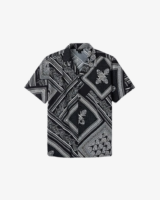 Boohooman Regular Baroque Print Satin Shirt