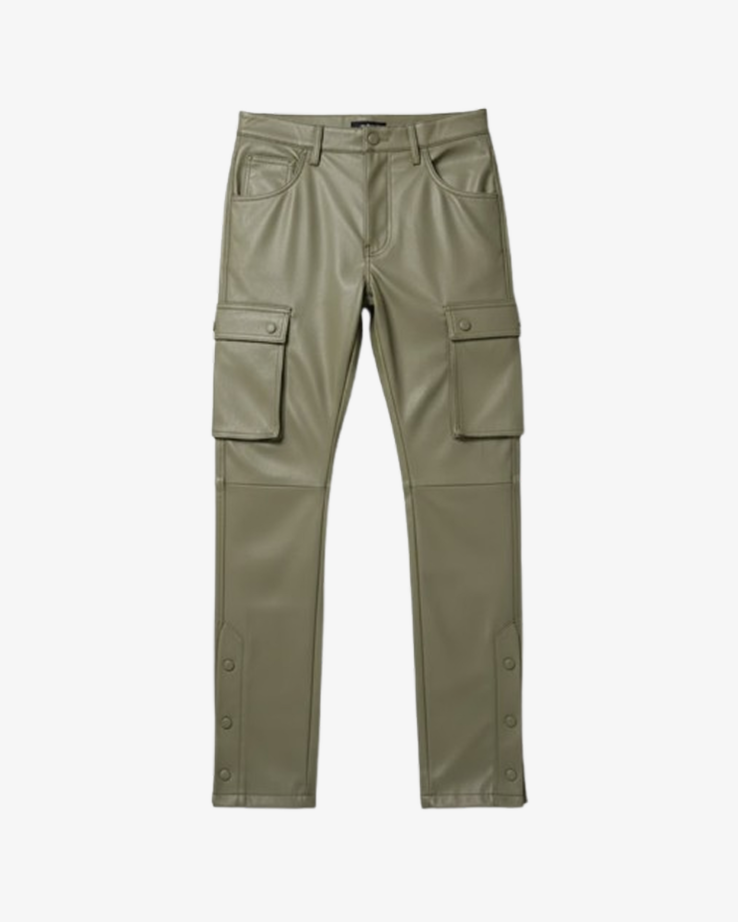 Boohooman Pu Popper Hem Cargo Skinny Trouser