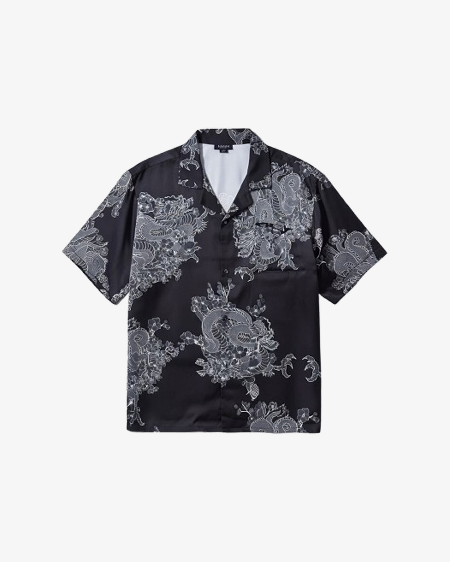 Boohooman Oversized Floral Printed Satin Short Sleeve Shirt