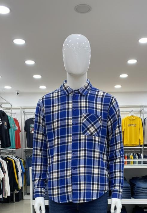 Boohooman Oversized Ofcl Check Shirt In Blue - M / Blue