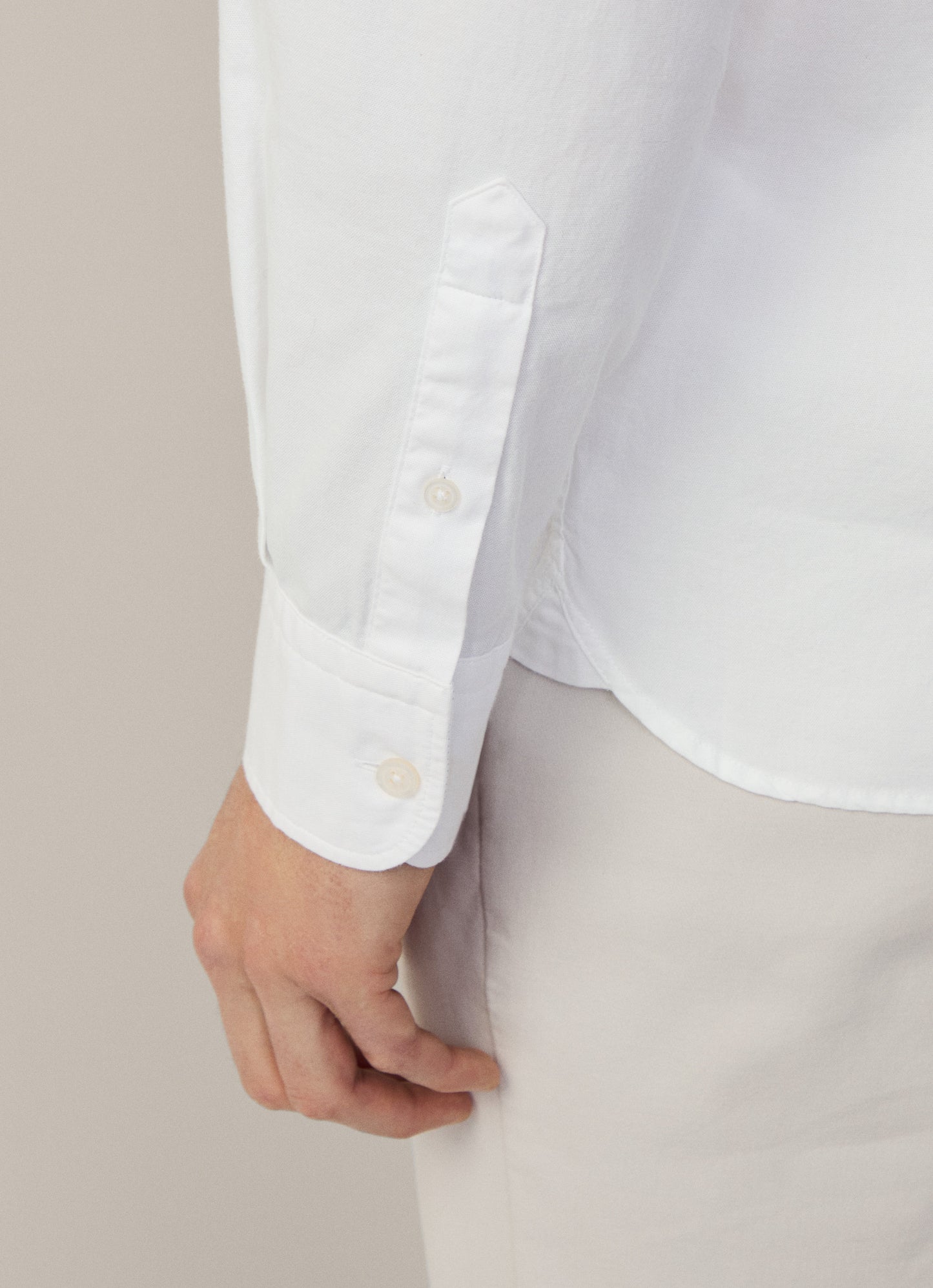 HACKETT LONDON ASTON MARTIN RACING TATTERSAL LONG SLEEVE SHIRT IN WHITE_M