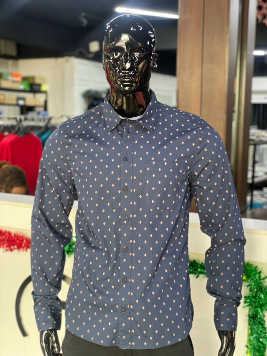 BLEND PYRAMID PATTERNED LONG SLEEVE SHIRT