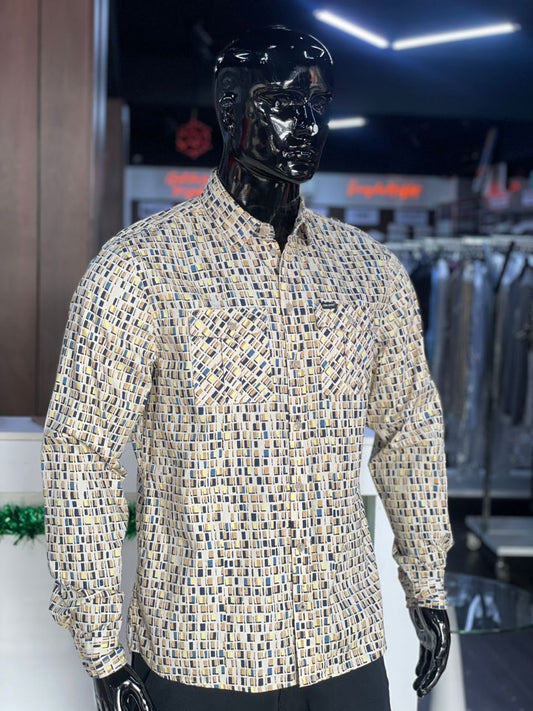 Blend Colour Patterened Ls Shirt