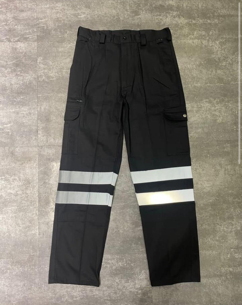 VELTUFF BALLISTIC NYLON TROUSERS WITH REFLECTIVE IN BLACK