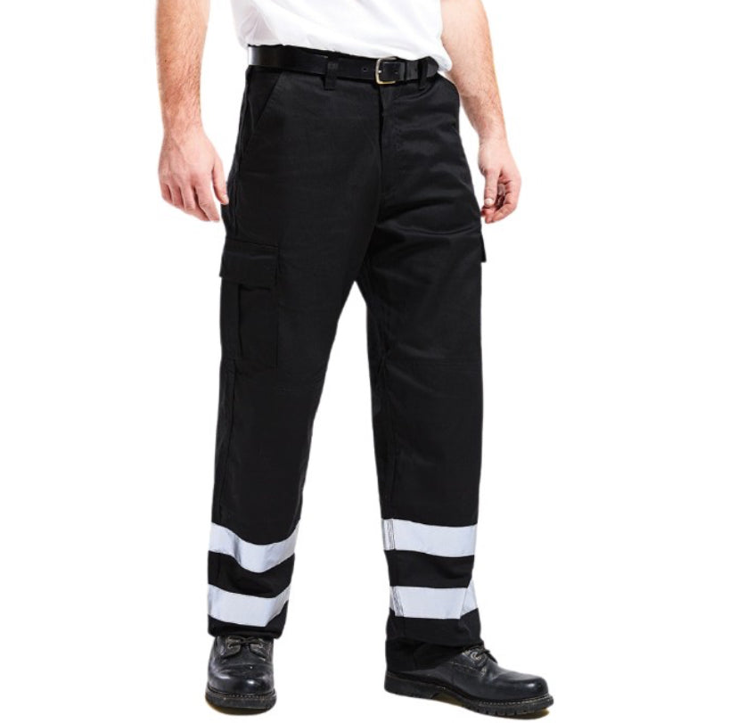 VELTUFF BALLISTIC NYLON TROUSERS WITH REFLECTIVE IN BLACK