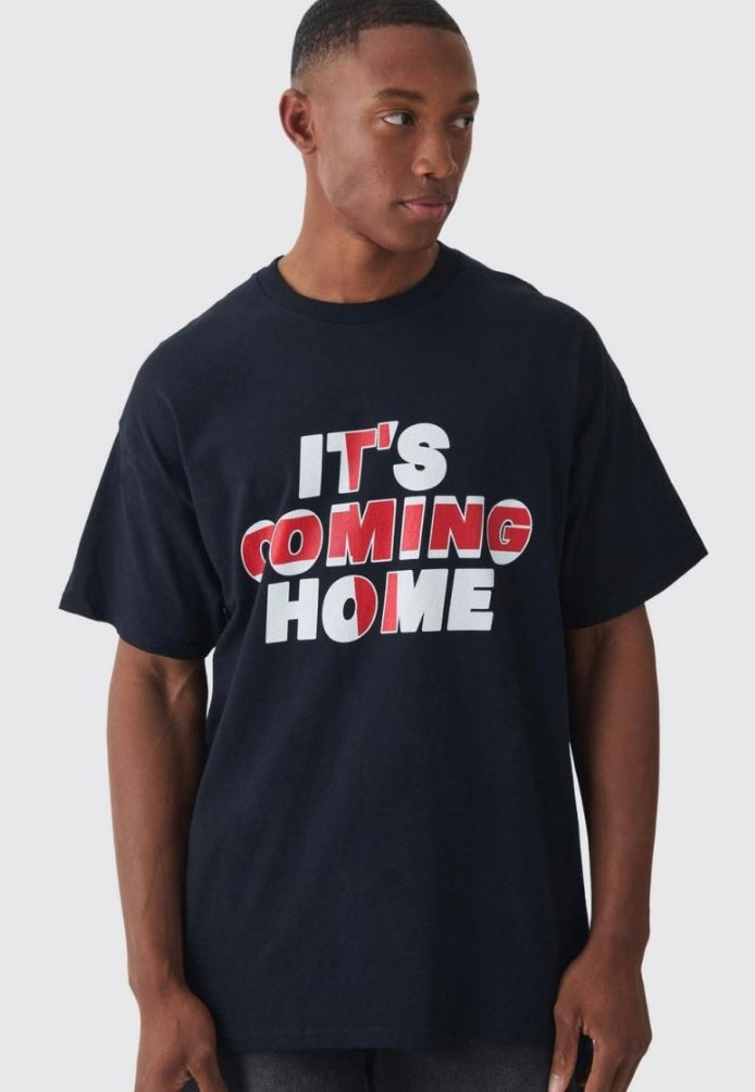 Oversized its coming home t shirt in black