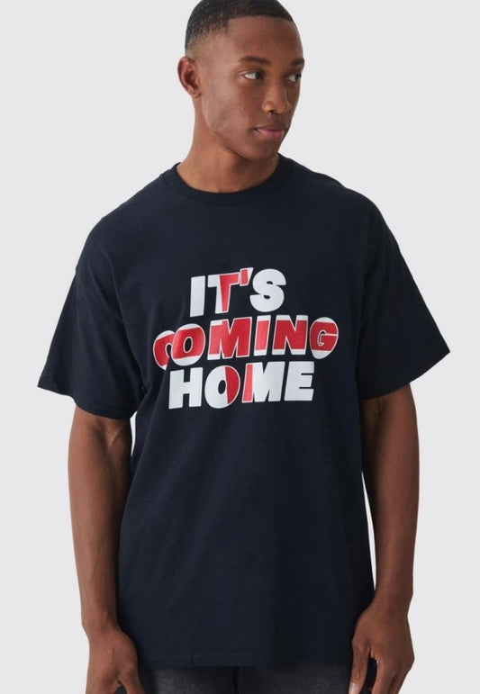 Oversized its coming home t shirt in black