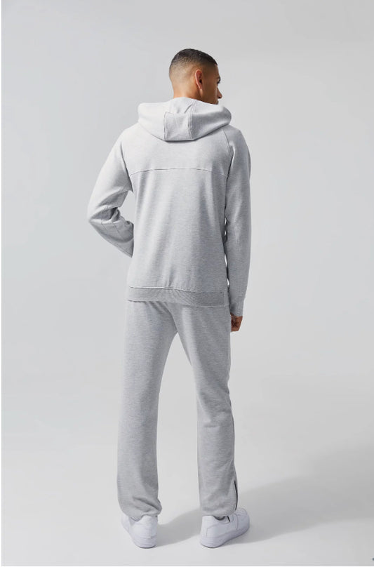 Man active tech tracksuit hoodie jogger set in gery