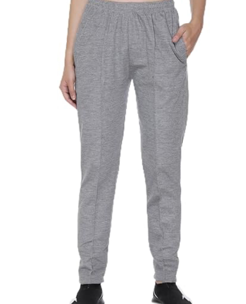 Regular split hem slub interlock jogger in gery
