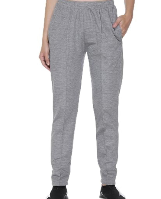 Regular split hem slub interlock jogger in gery