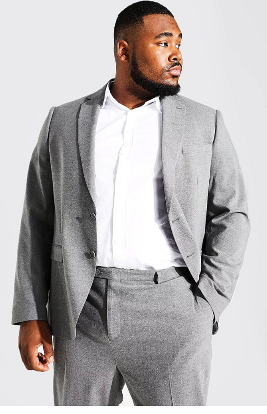 Boohooman plus regular mens suit check in blackwhite_46