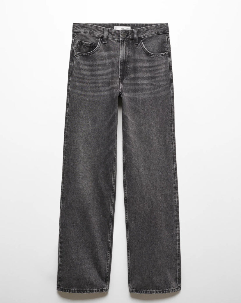 Relaxed rigid jean in grey