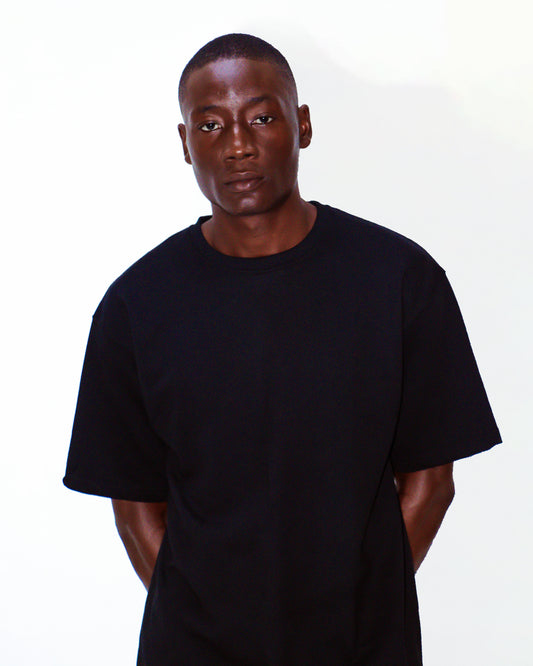 CHRISTOPHER'S OVERSIZED PLAIN TEE IN BLACK