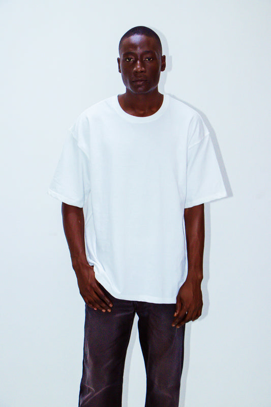 CHRISTOPHER'S OVERSIZED PLAIN TEE IN WHITE