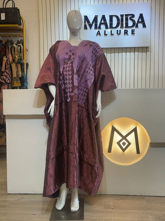 Purple Embroidered Bubu