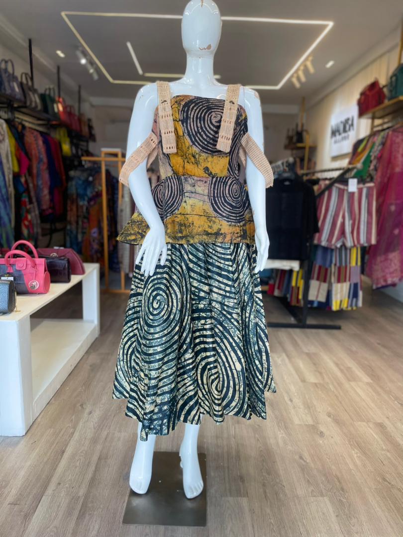 Skater Dress with Vintage Aso-oke Strap