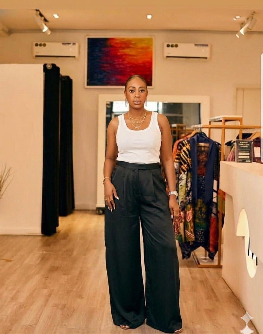 Madiba Waterfall Silk Wide-Leg Pants
