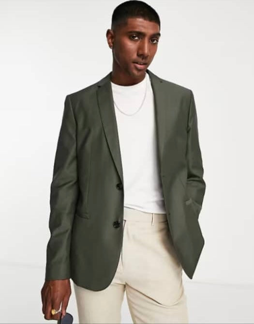 Harry brown loose fit women bamboo suit jacket in green