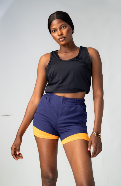 TCA WOMENS RUNING SPORT SHORTS WITH ZIP POCKETS IN NAVY