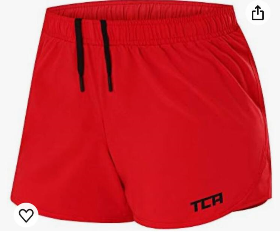 TCA WOMENS RUNING SPORT SHORTS WITH ZIP BACK POCKETS IN RED