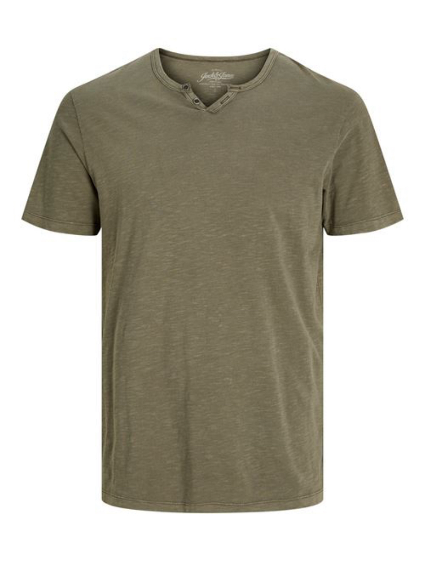 JACK & JONES JJEORGANIC BASIC R-NECK SHORT SLEEVE T-SHIRT IN GREEN