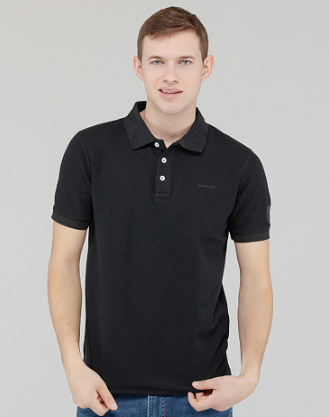 Boohooman Frankle Denim SS Polo In Black