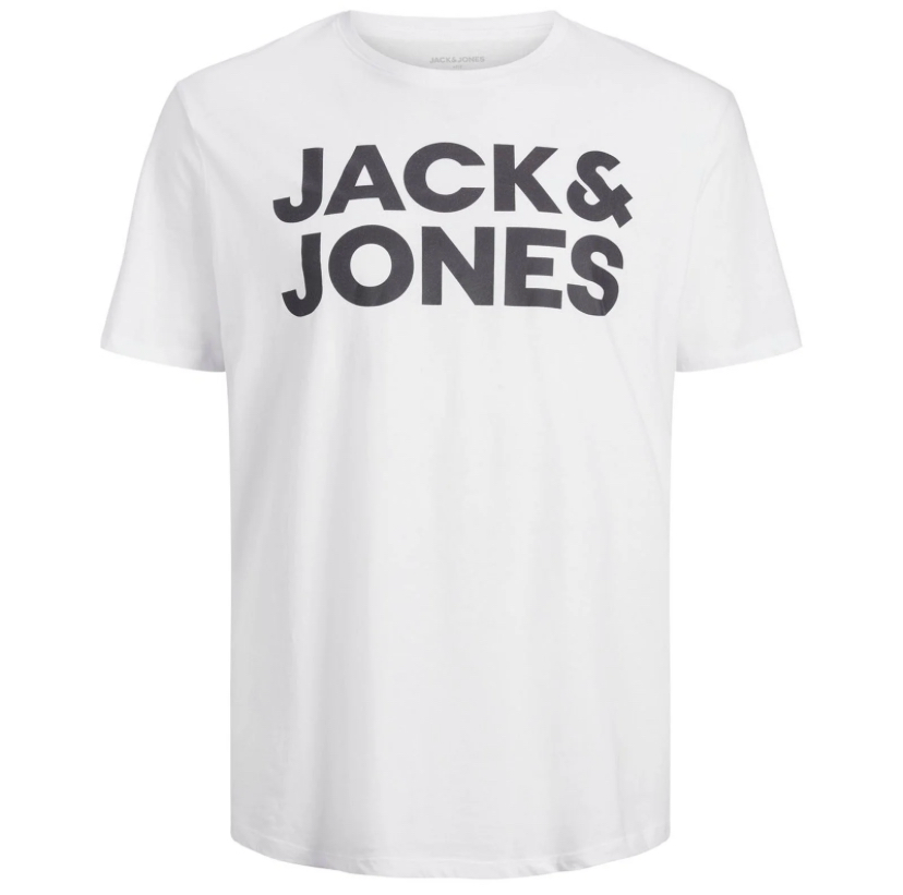 JACK & JONES JJECORP LOGO CREW NECK SHORT SLEEVE T-SHIRT IN WHITE