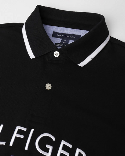 Tommy Hilfiger Embroidered Bradley Slim Fit Poloshirt – Black