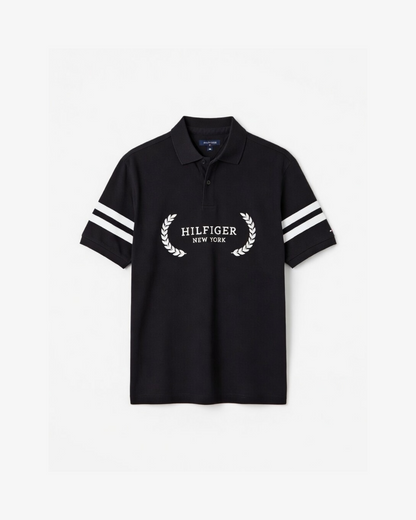 Tommy Hilfiger Cotton Logo Polo Shirt – Black