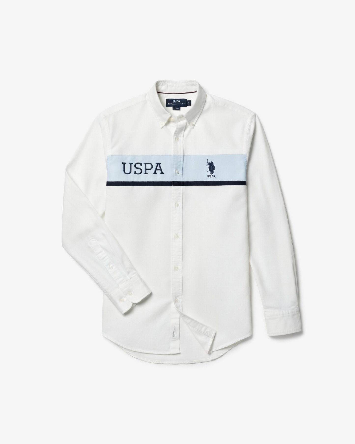 U.S. Polo Assn. Striped Tailored Fit Shirt – White & Blue