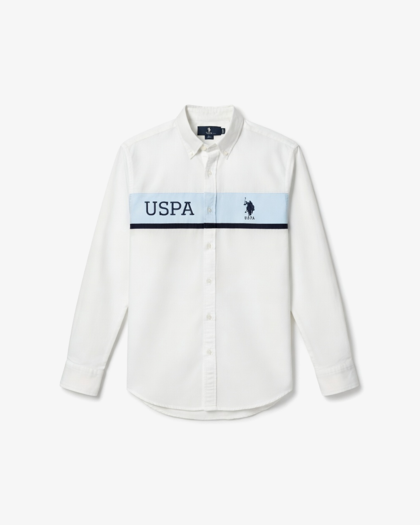U.S. Polo Assn. Striped Tailored Fit Shirt – White & Blue