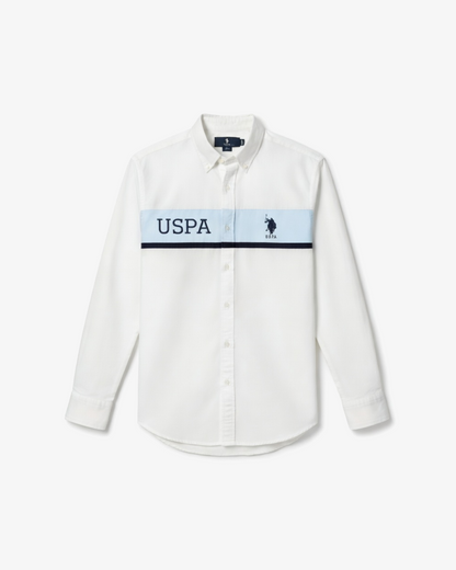 U.S. Polo Assn. Striped Tailored Fit Shirt – White & Blue