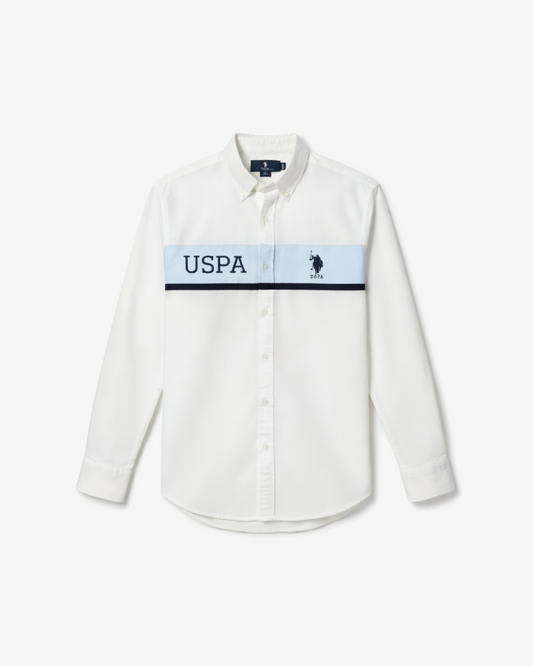U.S. Polo Assn. Striped Tailored Fit Shirt – White & Blue