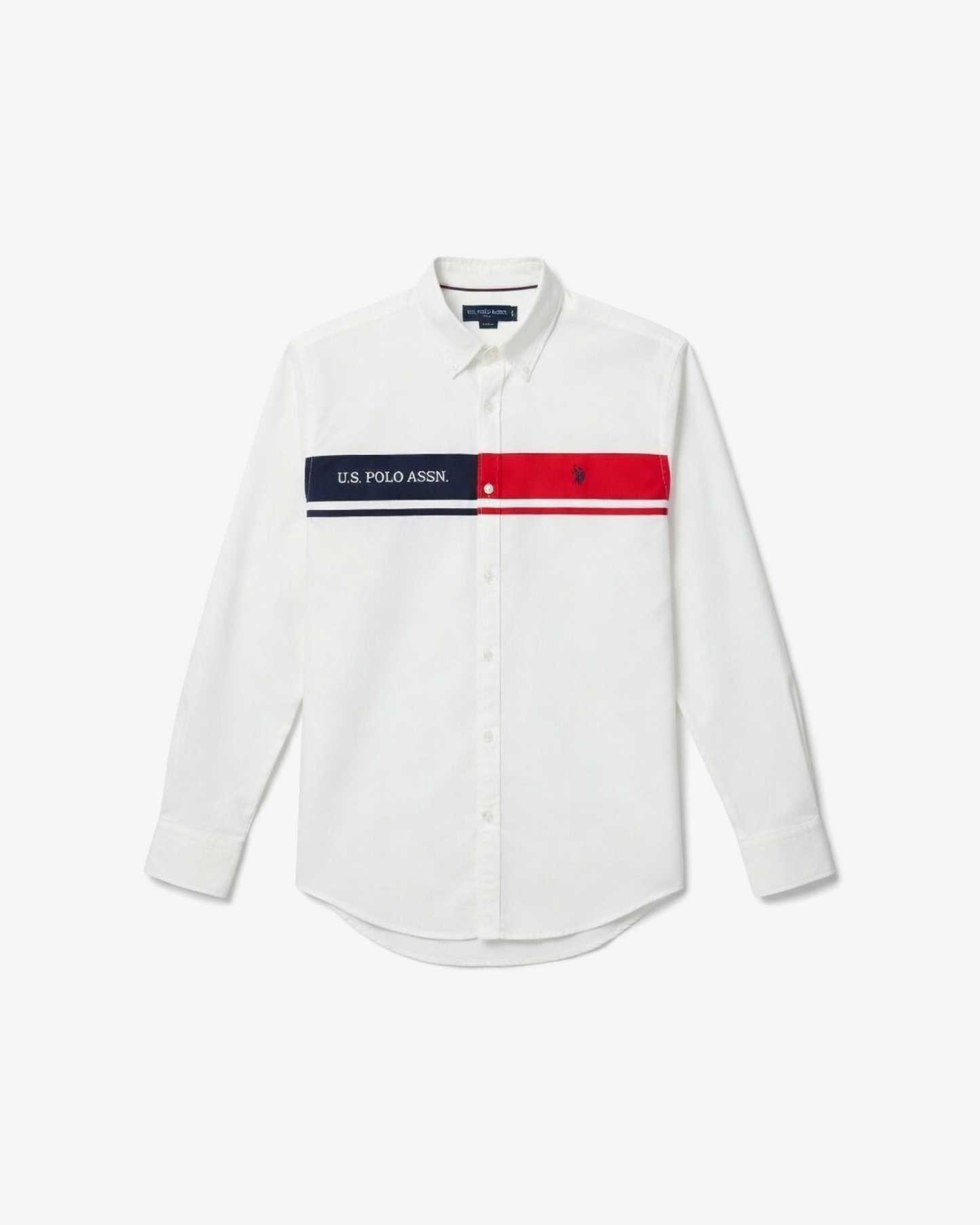 U.S. Polo Assn. Striped Tailored Fit Shirt – White & Red