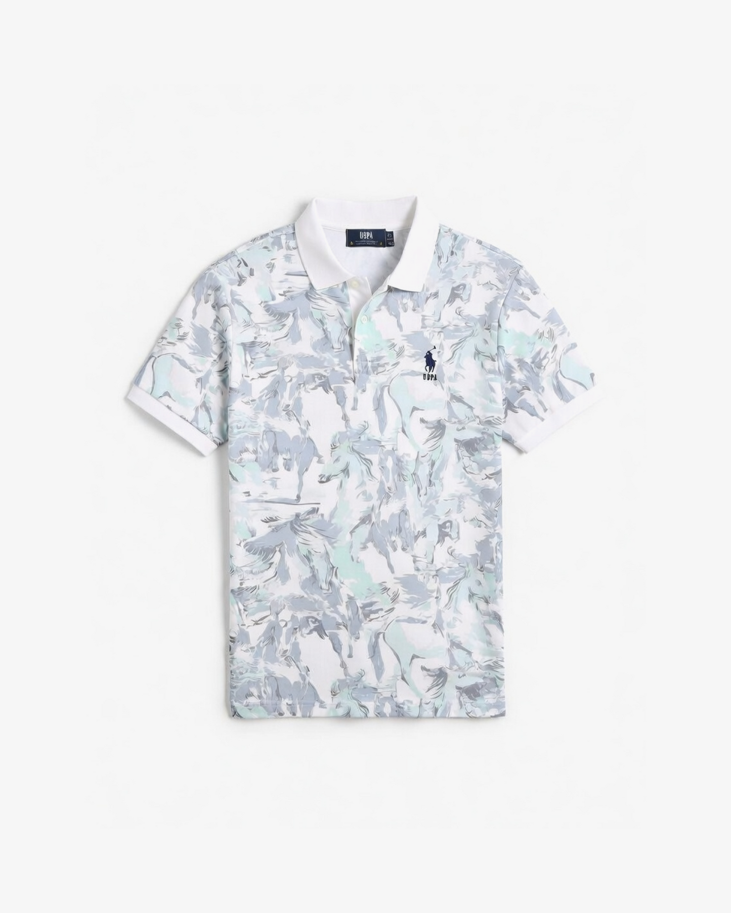 U.S. Polo Assn. Cotton Poloshirt - Floral & Navy