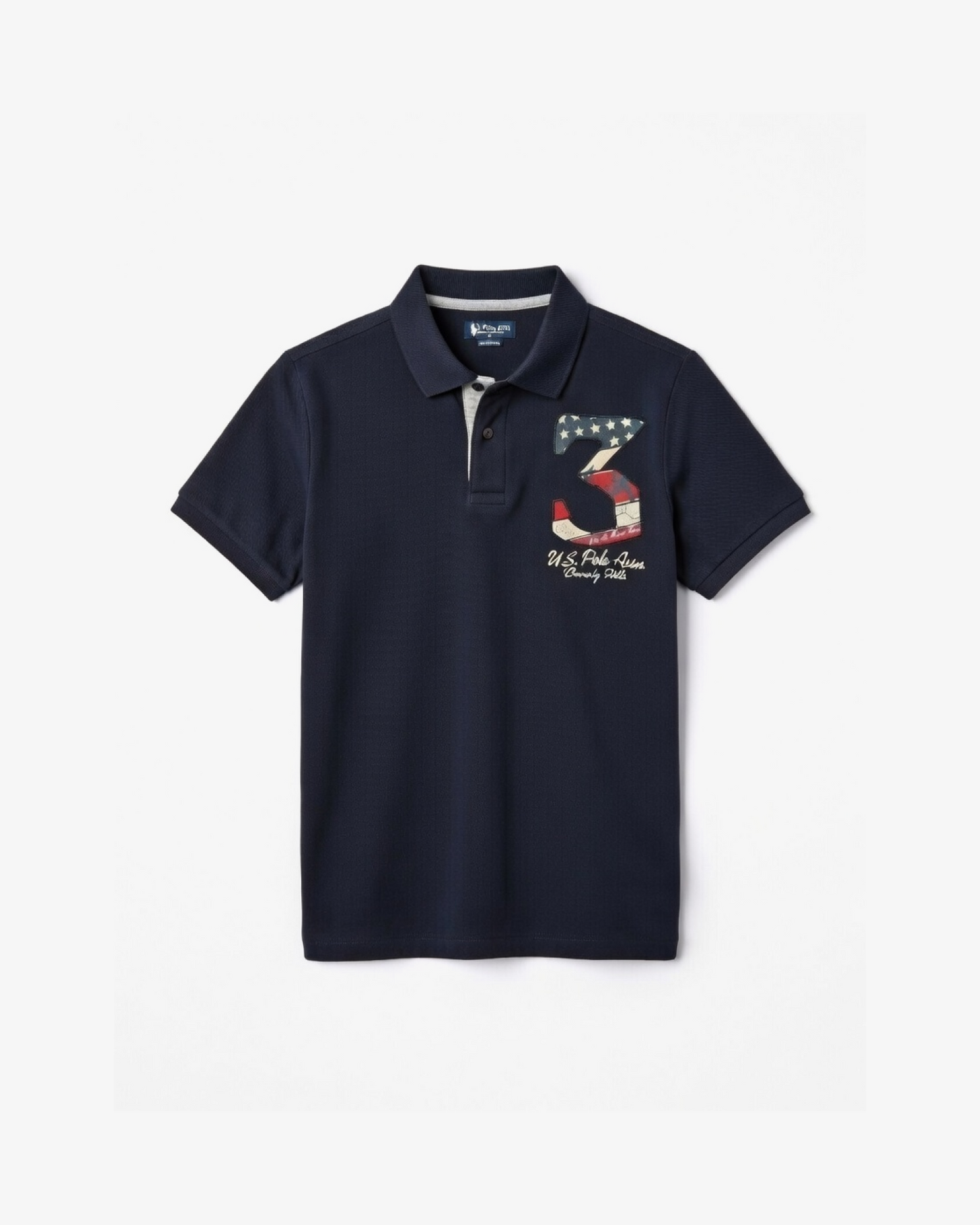 U.S. Polo Assn. Cotton Poloshirt - Floral & Navy