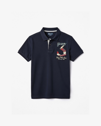 U.S. Polo Assn. Cotton Poloshirt - Floral & Navy